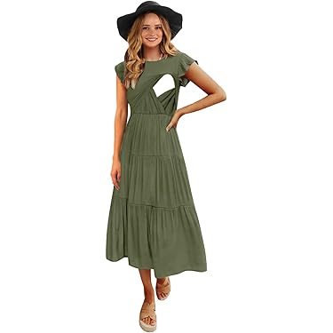 fall dress with slit V-Neck Pleated Long Dress with Slit 12 / MAUVE ROSE main image 0