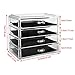 HJZ Jewellery Box, Cosmetic Organiser Large Storage 4 Levels Makeup – 4 Drawers and Removable Dividers – Acrylic