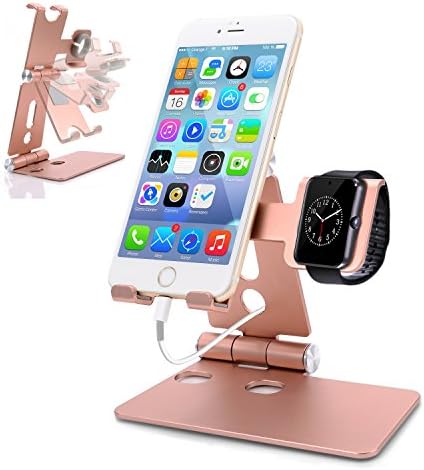 Phone Stand,Watch Stand,Foldable Holder,Adjustable Multi Angle holder for iPhone iWatch Smartphone iPad Samsung Tab Desk Accessories