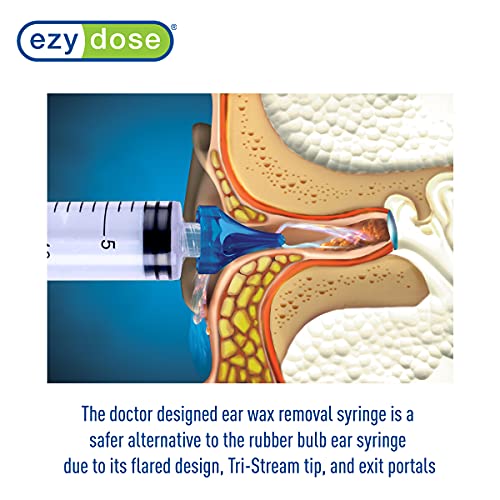 EZY DOSE Ear Wax Removal Syringe TriStream Tip, Prevents Ear