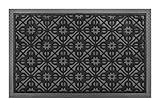 Front Door Mat Large Outdoor Indoor Entrance Doormat BY ABI Home - Charcoal Black Polypropylene Waterproof Low Profile Door mats Stylish Welcome Mats Garage Patio Snow Scraper Front Doormats Buy Now