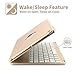KVAGO iPad Keyboard Case Compatible with iPad 9.7 inch 2018/2017 F8S Hard Shell Case with 7 Colors Back-lit Wireless Keyboard for iPad 6th Gen,5th Gen -Gold