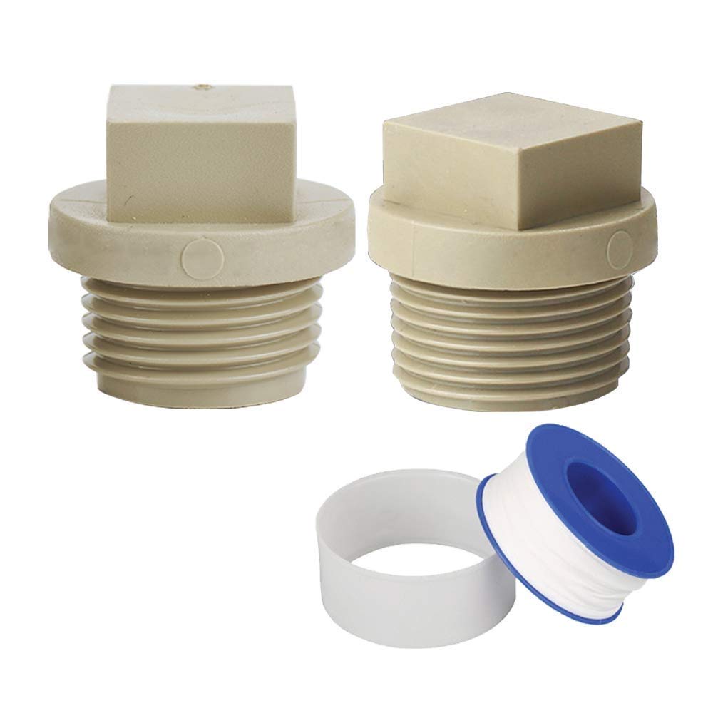 YOFASEN 20/25/32mm Male Thread PPR Pipe Fitting Plug - 2 x Generic Pipe Plug Fittings & 1 x Sealant Tape for Plumbers Plumbing