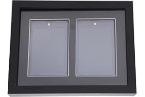 ifundom Wooden Baseball Card Display Case with 2 Slots and View Window, Wall Mount Sports Card Holder