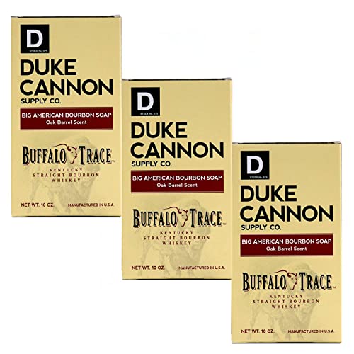 Duke Cannon Supply Co. Big American Bourbon Bar Soap, Bourbon Oak Barrel, 10 oz (3 Pack