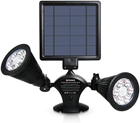 OPERNEE Solar Lights Outdoor, Upgraded Motion Sensor Solar Lights 12 LED 600LM Solar Powered Dual Head Outdoor Security Lights DIM Mode for Patio Porch Deck Yard Garden Garage Driveway Outsides Wall