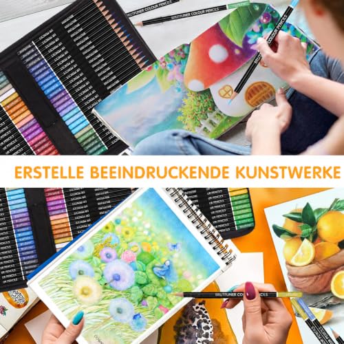Melifluo 72-Piece Colouring Pencil Set, with 1 Colouring Book, Portable Premium Zipped Case The coloured pencil set is perfect for adults and artists for sketching, shading and doodling.
