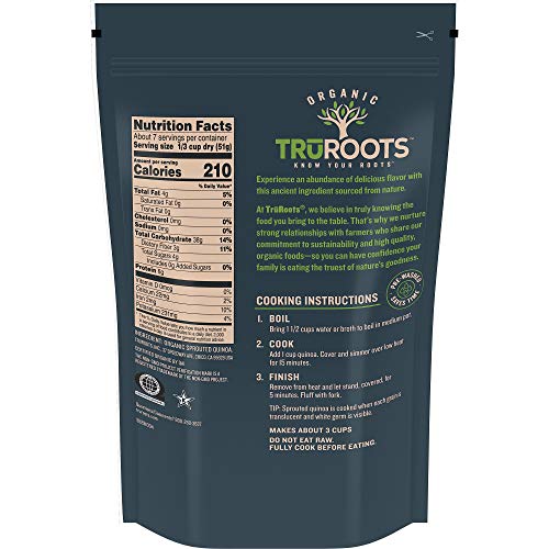 truRoots Whole Grain Sprouted Quinoa, Certified USDA Organic, Gluten Free, 12-Ounce Bag - Thumbnail 2