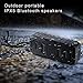 Portable Waterproof Bluetooth Speaker with Wireless,Loud Outdoor Bluetooth Speakers with Superior Bass,Stereo,20W Loud Volume,TF Card,Built in Dual Mic,TWS,24Hours Playtime, 3600mAh,Black,SHIDU