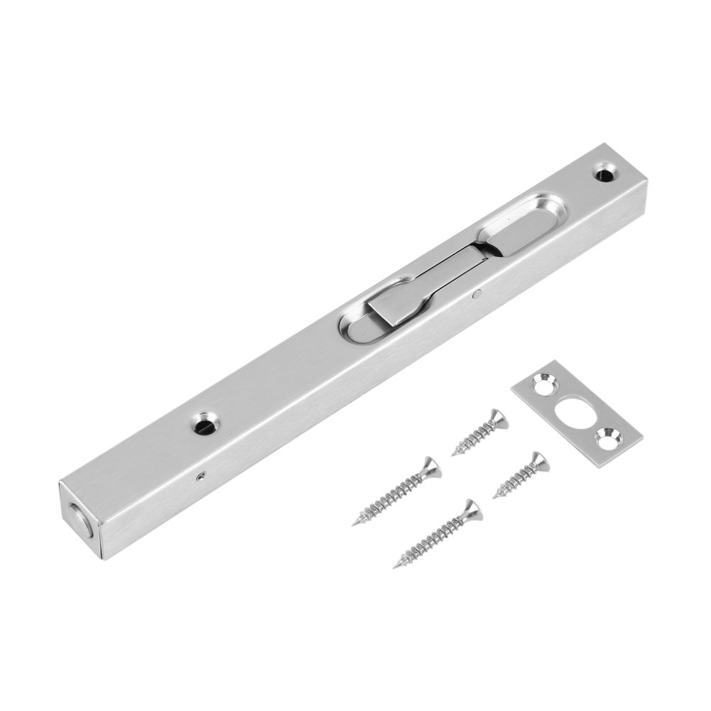 304 Stainless Steel Door Slide Bolt Lock Flush Bolt Latch for Double Door Security Latch with Powerful Spring(8 Inch)