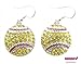 Kenz Laurenz Softball Earrings Dangle - Crystal Rhinestone Silver Bling Yellow Fastpitch Sport and Fashion Drop 1 Pair