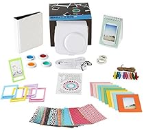 Fujifilm Instax Mini 9 or Mini 8 Instant film Camera Accessories Bundle. WHITE 11 Piece Gift Box Fuji accessories Kit Includes: Case + Strap, Fujifilm Albums, Filters, Selfie Lens, 60 Stickers & More