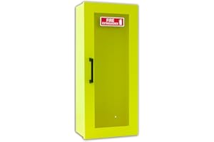 WINDY CITY CABINET Fire Extinguisher Mount - Neon Cabinet with Door - 22 Gauge Steel, Powdercoat Finish, Metal Handle, Universal Wall Mountability - 5 -10 lb. Capacity - Made in USA - Extinguisher Not Included