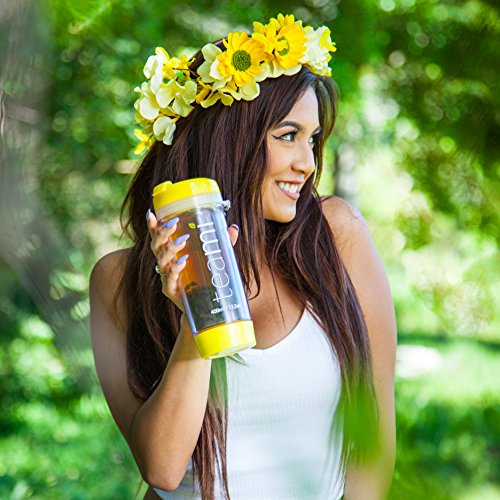 Teami BPA Free Plastic Tumbler, Yellow, 13.5 Oz.