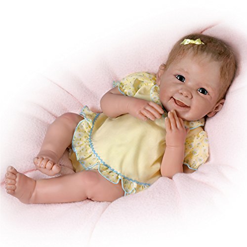 Tummy Tickles Coos, Giggles and Moves Her Legs - So Truly Real® Lifelike, Interactive & Realistic Newborn Baby Doll 18-inches  by The Ashton-Drake Galleries