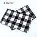 Aneco 2 Pack Checkered Table Runner Cotton Table Runner Trendy Modern Plaid Design Table Runner Elegant Decor for Indoor Outdoor Events 13 x 108 Inches Black and White