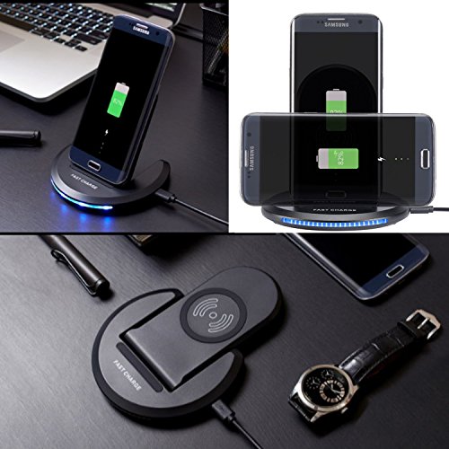 STSEETOP Wireless Charger,Foldable Charging Stations with Build-in Cool Fan for iphone X iphone 8 Plus iphone 8,Fast Charger for Samsung Galaxy S8 Plus S7 Edge Note 8 and Qi-Enabled Device(No adapter) - Thumbnail 4