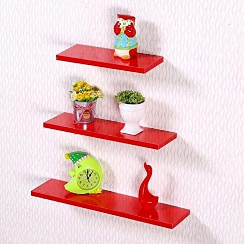 Corazzin Furniture Floating Wall Shelf Set of 3 Shelves - Red