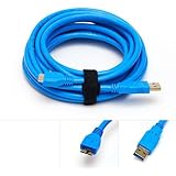USB 3.0 Tether Cable 15ft 15' Tether Tethered Photography Tools Cable for Nikon D850 D800 D800E D810 D500 D5 &amp; Canon 5Ds 5Ds R 1Dx MK II 7D Mark II 5D Mark IV Blue