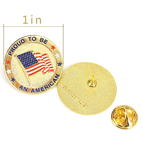 TONOS Round American Flag Pin -Pround to Be an American Pin 10 Pack