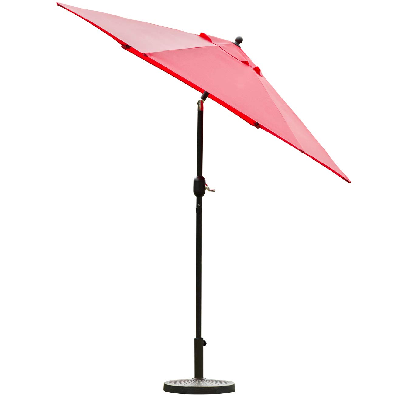 Sunnyglade 7.5' Patio Umbrella Outdoor Table Market Umbrella with Push Button Tilt/Crank, 6 Ribs (Red)