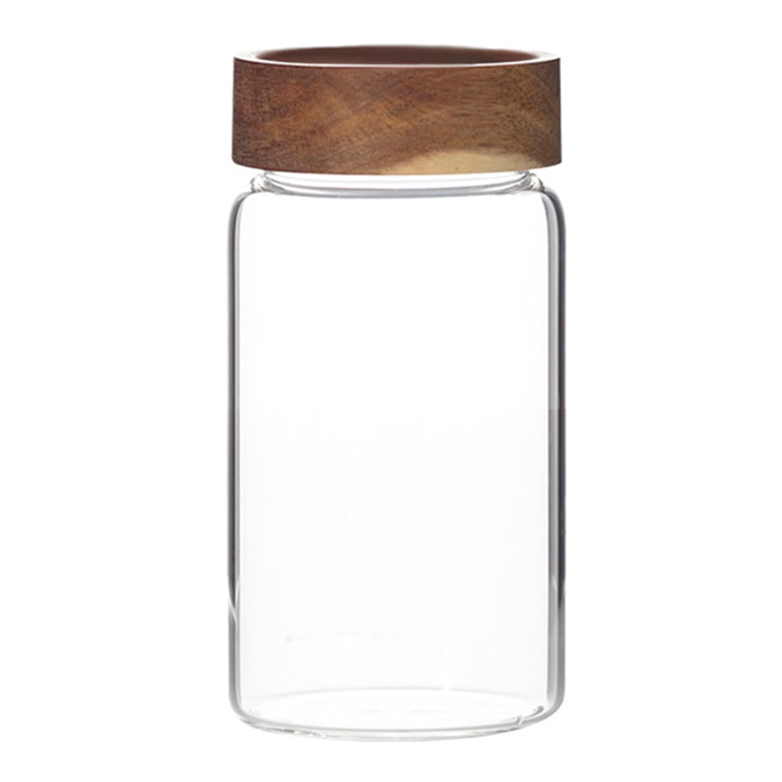 soulnioi Glass Jar with Lid Glass Containers With Bamboo Lids Coffee Storage Airtight Canister Petal Decorative Container Tea & Coffee Bean Sealer Acacia Wood Glass Storage Jar 580ml
