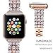 FanTEK Band for iWatch 42mm / 44mm, Luxury Crystal Bling Rhinestone Diamond Bracelet Strap, Adjustable Stainless Steel Replacement Band Compatible with iWatch Series 5/4/3/2/1 Rose Gold