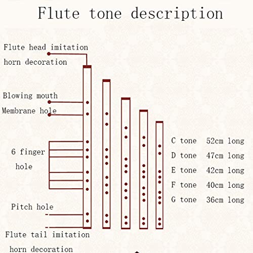 Zyj Beginner Bamboo Flute Instrument C D E F G Key Chinese Flute Playing Level Men and Women Flute Bamboo Flute (Color : G Tone)
