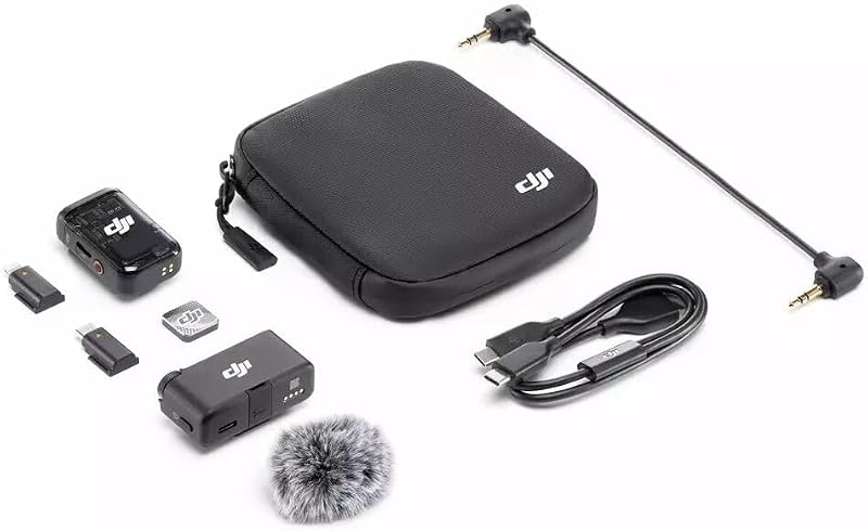 Mic 2 (1 Sender + 1 Empfänger), kabelloses Mikrofon mit intelligenter Rauschunterdrückung, interne 32-Bit-Float-Aufnahme, optimierter Sound, 250 m Reichweite, Mikrofon für iPhone, Android