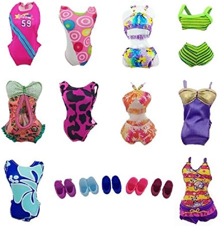 8pcs Handmade Mini Clothes Bikini Set Swimwear Swimsuit For 11.5 Barbie Doll Girl's Birthday Gift Xmas Gift