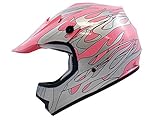 TMS Youth Kids Pink Flame Motocross Helmet Mx Atv Dirtbike Dot (Medium)