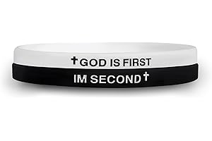 HNLUGF GOD IS FIRST Bracelet for Men Women, Im Second, Christian Rubber Bracelet, Inspirational Bible Verse Bracelets, Unique Gift for Christians Seeking Daily Encouragement
