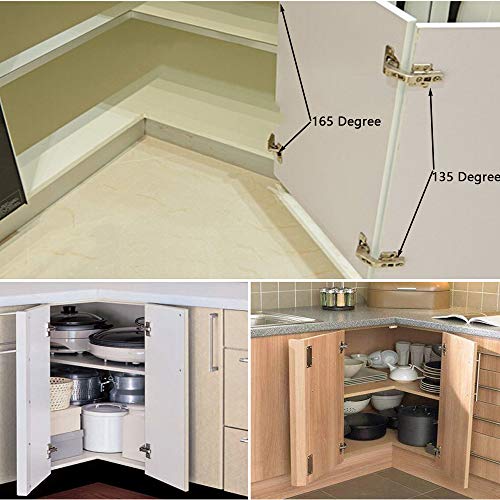 2 Pack Lazy Susan Hinge Face Frame Plate for 135 Degree Corner