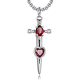 Sword Necklace 925 Sterling Silver Gothic Dagger Pendant Master Sword Jewelry for Men Women