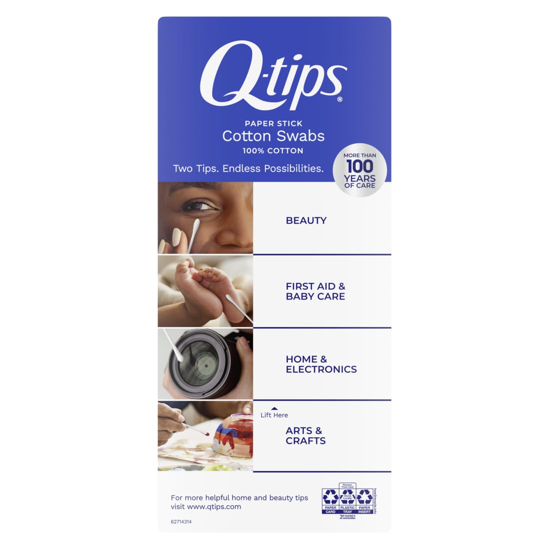 Q-tips Cotton Swabs, Original, For Home, First Aid and Beauty, 100% Cotton, 750 Count