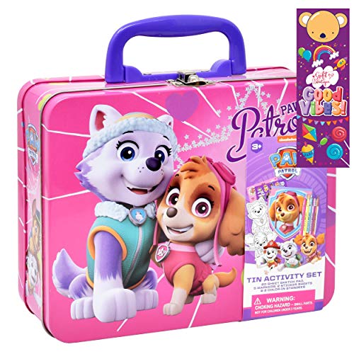 Paw Patrol Coloring and Activity Tin Box, Includes Stickers, Gift