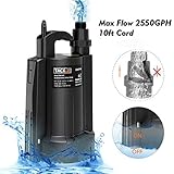 TACKLIFE Submersible Water Pump, Automatic ON/OFF, 1/3 HP 30 dB 3/4