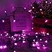 Qedertek Christmas Solar String Lights, 200 LED Valentine Lights, 8 Modes 72 ft Fairy Solar String Lights for Home, Porch, Patio, Garden, Lawn, Party and Holiday Decorations (Pink)