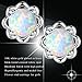 Hypoallergenic Flower Stud Earrings Women White Fire Opal Gemstone Earring White Gold Plated Jewelry Gift Ladies