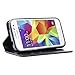 NageBee Galaxy Prevail LTE/Galaxy Core Prime Case, Wallet Flip Case Pouch Cover Fold Stand case Premium Leather Wallet Flip Case (Leather Wallet Black)