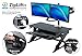 iMovR ZipLift+ Standing Desk Converter with Ergonomic Tilting Keyboard Tray in Black with EverMat Portable Standing Mat