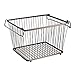 mDesign Household Stackable Wire Storage Organizer Bin Basket with Built-In Handles for Kitchen Cabinets, Pantry, Closets, Bedrooms, Bathrooms пїЅ Large, Steel in Durable Bronze Finish