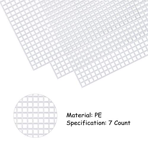 image for Pllieay 30 Pieces 7 Count Plastic Mesh Canvas Sheets for Embroidery, A