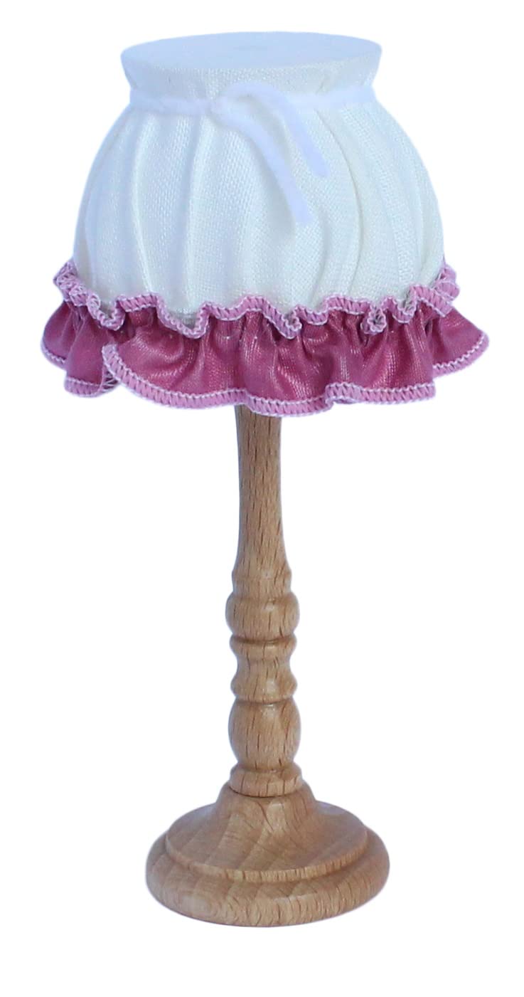 Rulke Rulke010216 Wooden Floor Lamp with Fabric Screen and Border