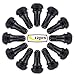 Ansblue Snap-in Short Black Rubber Stem TR412 Tubeless 0.453 inch 11.5 mm Flange Hole for Standard Vehicle Tires - 12pcs Black
