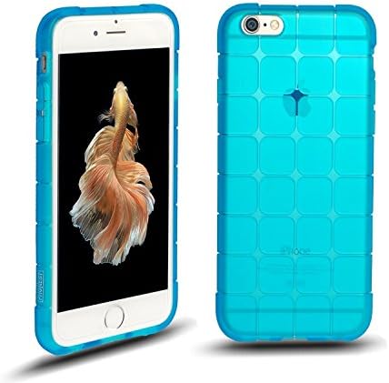 PHONEST iPhone 6 plus Case, iPhone 6s plus Case, Non-discoloring TPU Frosted Grid Series, Back Cover Protective Case for 5.5 inches iPhone 6s plus / 6 plus - (Clear Blue)