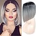 Short Bob Wigs,Gray Bob Wigs,Straight Ombre Wigs, Cosplay Wigs,Ombre Gray Wigs,Bob Wigs, Short Straight Synthetic Hair Free a Wig Cap