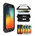 Note 5 Case,PERSTAR Shockproof Waterproof Dust/Dirt/Snow Proof Aluminum Metal Gorilla Glass Protection Case Cover for Samsung GALAXY Note 5 N920 (Black)