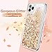 Maxdara Compatible iPhone 11 Pro Max Case, iPhone 11 Pro Max Glitter Case, Liquid Girls Women (Screen Protector) Bling Sparkle Luxury Pretty Phone Case for iPhone 11 Pro Max 6.5 inches (Gold Silver)
