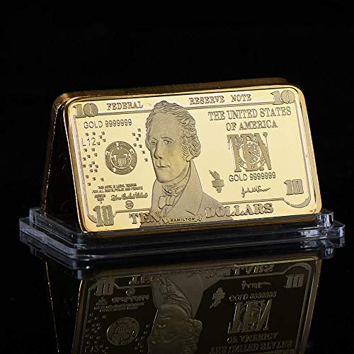 2004 1 Ounce Gold Bar Alexander Hamilton Gold Clad $10 Brilliant Uncirculated